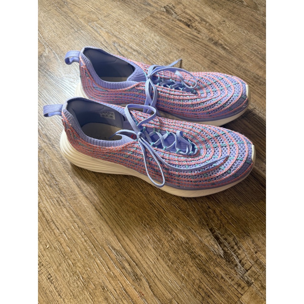 APL TechLoom Zipline Lavender Pink Teal Knit Running Shoes Womens 11 1025ST